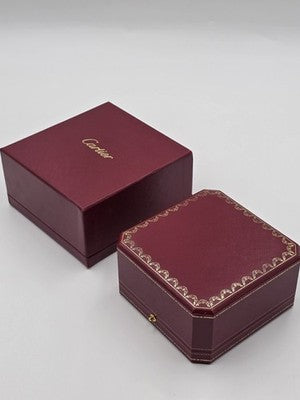 Vintage Watch Box Cartier Original Luxury Empty France Square Red Collectibles