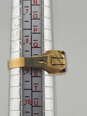 Vintage Mens 10k Solid Gold Masonic With Ruby Ring Size 9 Weight 4.3 Grams