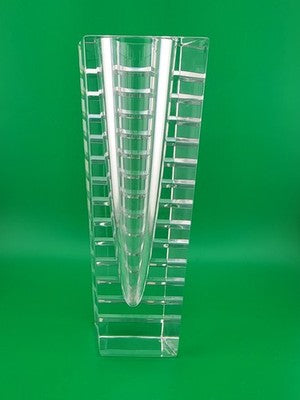 Rare Orrefors Sweden Clear Crystal MODERN FLOWER HORIZON VA Jan Johannson