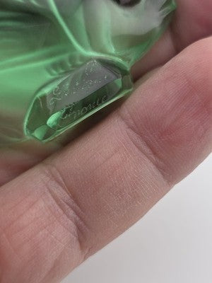Vintage Lalique France Mint Green Crystal Fish Sculpture 2" Signed Mint Cond.