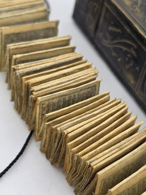 Antique Miniature Islamic Quran Istanbul Folding Manuscript In Case Arabic 40 Ft