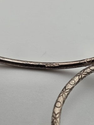 Vintage Sterling Silver Ram Head Cuff Bracelet Pair Greek Roman Revival 38.4g