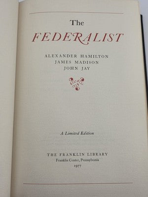 Vintage The Federalist Franklin Library 1977 Leather Bound Limited Edition NEW