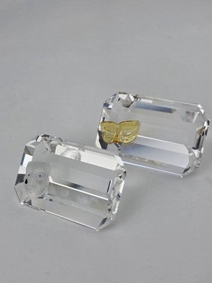 Set Of 2 Vintage Swarovski Figurine Shield Columbine. Excellent Condition.