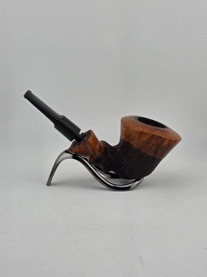 Vintage Ben Wade Spiral Partially Sandblasted Bent Dublin Tobacco Pipe. Denmark.