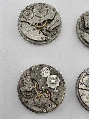 Lot Of 12 Antique Pocket Watch Movement Dial For Parts Repair Watchmaker Estate