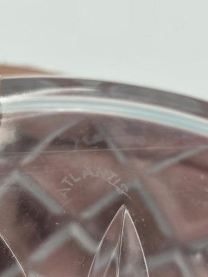 Atlantis Crystal Ship Decanter Criss Cross Cut Pattern Watermark Faceted Stopper