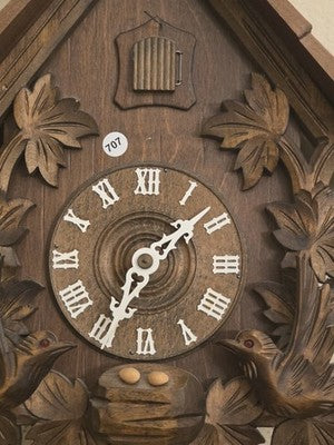 Vintage Birds Nest Cuckoo Clock by August Schwer Regula 1-day Movement. Read.