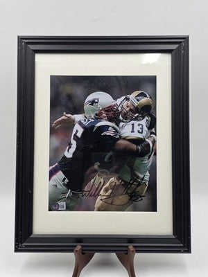 Willie McGinest Signed 8x10 Photo Beckett BAS COA BC27550 Framed Patriots Rams