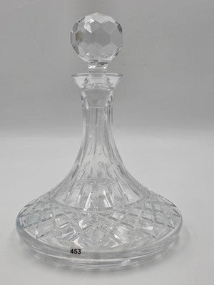 Atlantis Crystal Ship Decanter Criss Cross Cut Pattern Watermark Faceted Stopper