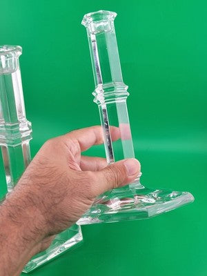 Vintage Elegant Pair Of TIFFANY & CO Crystal Windham Candle Holders 8” Tall