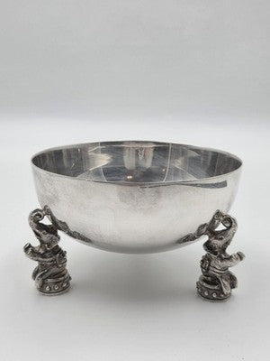 Rare OOAK Jean Boggio Figural Elephant Silver Centerpiece Bowl Surrealist Decor