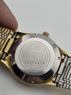 1970 Rado Voyager Automatic Black Dial Day Date Swiss Mens Watch 636.40122 Works