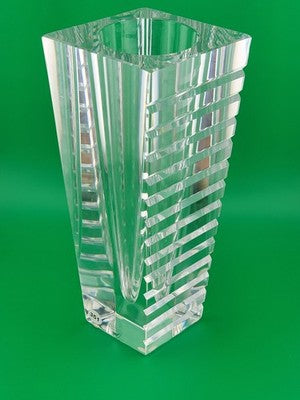 Rare Orrefors Sweden Clear Crystal MODERN FLOWER HORIZON VA Jan Johannson