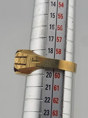 Vintage Mens 10k Solid Gold Masonic With Ruby Ring Size 9 Weight 4.3 Grams