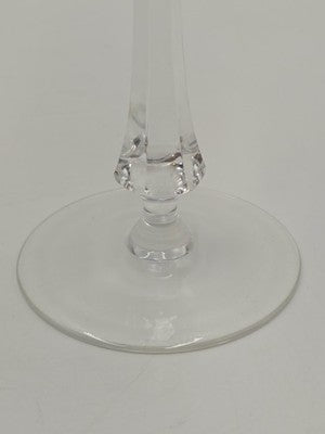 Vintage Ajka Rene Cobalt Blue Cut to Clear Crystal Champagne Flutes Rare Pattern