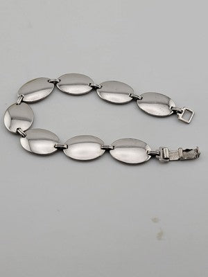 Rare Antique  Mid Century Posins Sterling Silver Bracelet W Original Box. 7.5 In
