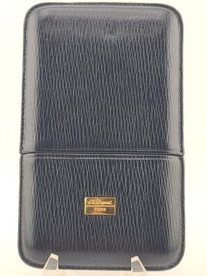 Rare Vintage S.T. Dupont Paris Black Leather Cigarette Case Made in Spain