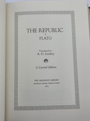 Vintage Plato The Republic Franklin Library 1975 Leather Bound New. Unread.