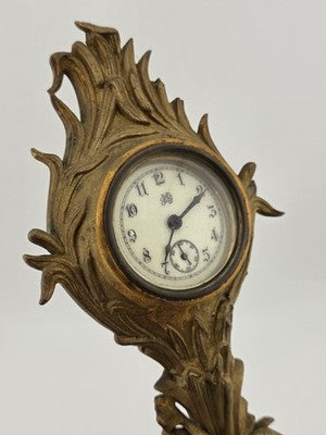 Antique 19th C Jennings Brothers Art Nouveau “Holly” Clock 1891. Spring Broken