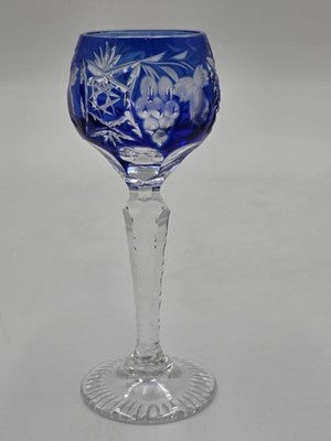 4 NACHTMANN TRAUBE 4 1/2" CORDIALS CRYSTAL WINE GLASSES MULTI COLOR CUT TO CLEAR