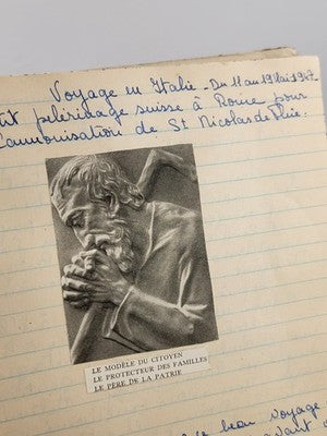 Rare OOAK Handwritten 1947 European Travel Memoir W Photos  Post WWII Era French