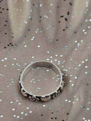 Vintage James Avery Retired Sterling Silver Hearts & Flowers Ring Size 7.