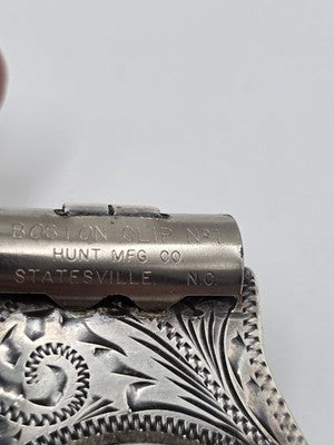 Rare OOAK Sterling Silver Money Clip w 1948 Mexico 5 Pesos Cuauhtemoc Coin 59.4g