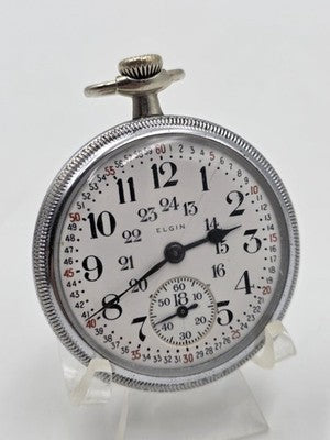 Antique 1892 Elgin Grade 118 17J 18S Pocket Watch Glass Exhibition Back Running