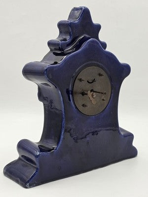Rare Antique 19th C Porcelain Majelica Mantel Clock Hand Painted French. Read.