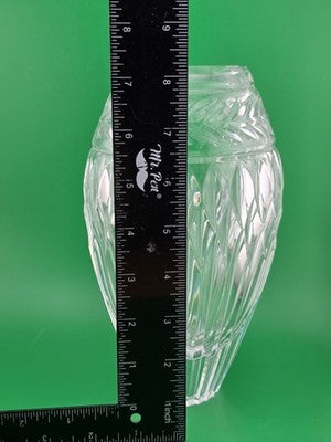 Faberge Monplaisir Crystal Vase Discontinued Laurel Band Diamond Dsgn. Signed 8”