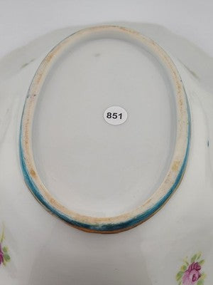 1910's Victorian German Porcelain Handled Bowl Raised Gold &Roses RS Style 11.5"