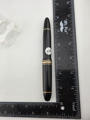 Montblanc 149 Fountain Pen, Tri-color 18C Broad Nib, late 1960s-Exc Condition