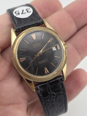 Rare 1960's Pierpont 25 J Automatic Incabloc Swiss Black Dial Men Watch. Works.