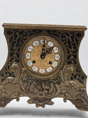 Private: Rare Antique French Rococo Mantel Clock Chinoiserie Inlay Bell Strike.