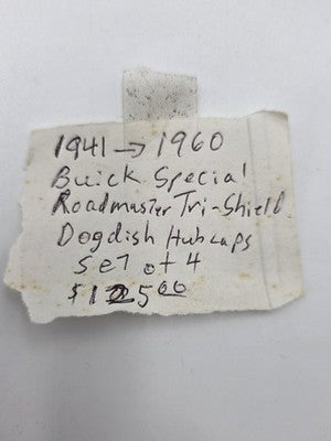 Vintage Buick Tri-Shield Dog Dish Poverty Hub Caps Set of 4 10" 1941-1960 OEM