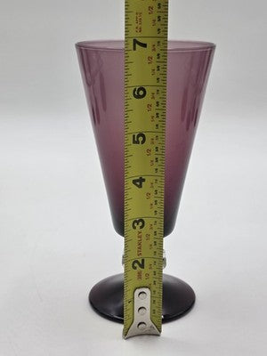 ANTIQUE SET OF 8 MID CENTURY MODERN BRYCE WILMINGTON AMETHYST 7" WATER GLASSES.