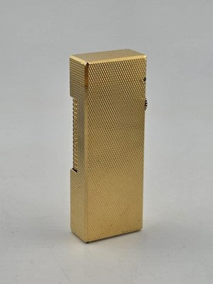 Rare Vintage Dunhill Rollagas Gold Tone Textured Switzerland W Box. Very Clean.