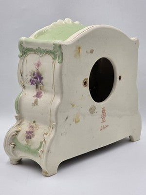 Antique 19thC Royal Bonn Germany La Corsica Ansonia Porcelain Mantel Clock Works
