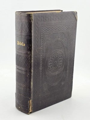 Rare Antique 1864 Oxford Holy Bible Victorian Embossed Leather Bound King James.