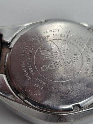 Rare Vtg Adidas 10-0277 Bullhead Chronograph Orange Dial 43mm Japan Quartz Works