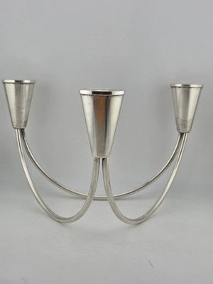 DUCHIN CREATION STERLING SILVER 3 ARM TRIPLE CANDLE HOLDER MID CENTURY MODERN