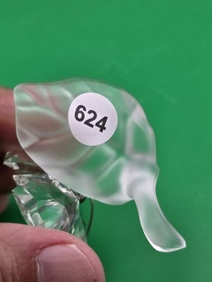 SWAROVSKI Austria Crystal Butterfly on Frosted Leaf Figurine