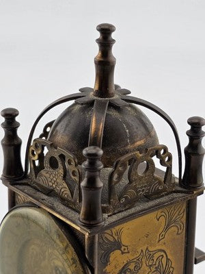 Vintage Smiths Miniature Brass Lantern Clock Wind-Up Made in Great Britain. Read