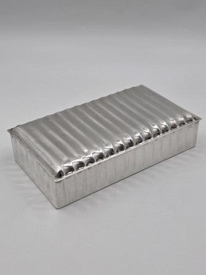 Vintage Ralph Lauren Home Cigar Box Italian Silver Finish Cherry Wood 1990s