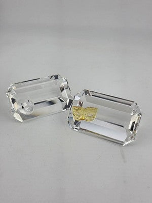 Set Of 2 Vintage Swarovski Figurine Shield Columbine. Excellent Condition.