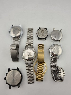 Great Collection Vintage Watch Lot Seiko Disney Dynabeat Raketa Expedition.
