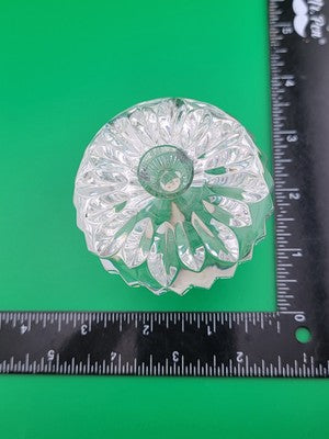 Vintage WATERFORD Signed Crystal APPLE with Stem Ribbed Faceted Paperweight