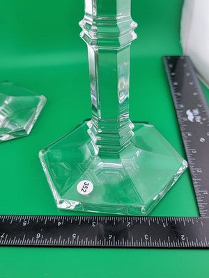 Vintage Elegant Pair Of TIFFANY & CO Crystal Windham Candle Holders 8” Tall