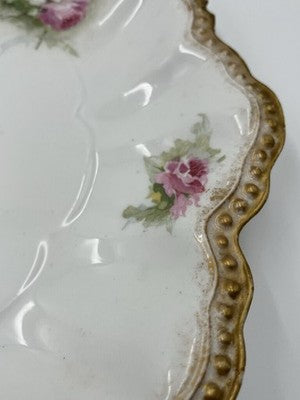 Antique A Lantenier Limoges France Hand Painted Porcelain Plate Scalloped Edge